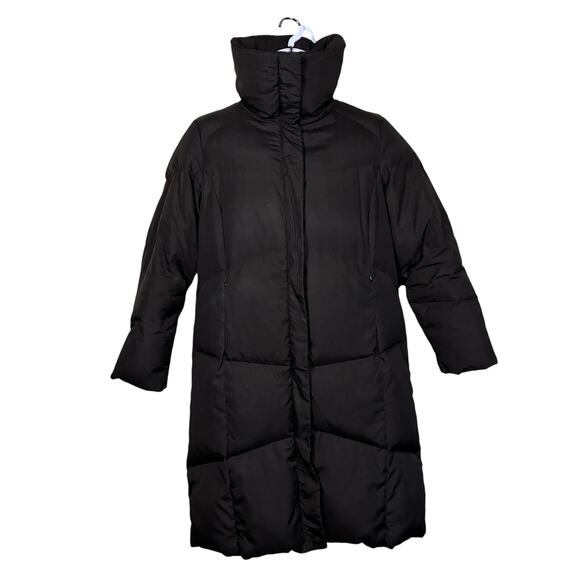 Calvin Klein Down Long Puffer Coat Womens Large High Collar Classic pockets - Picture 3 of 13